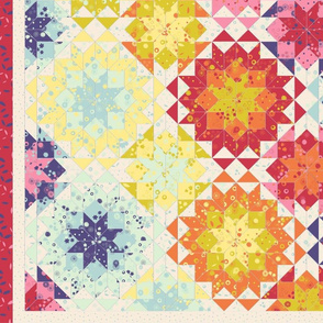 2-yards floral cheater quilt