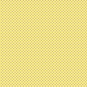 Pin Dots (Spring Floral Quilt Block Coordinate)   -blue-violet on butter yellow