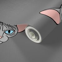 Grey Sphynx Cat Scattered