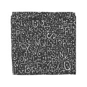 Chalkboard alphabet letters