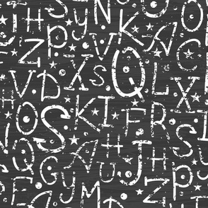Chalkboard alphabet letters