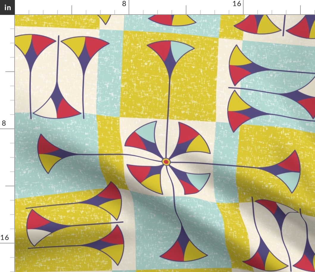 Egyptian Spring Cheater Quilt Block by Su_G_©SuSchaefer