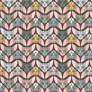 Sphynx Cat Chevron Grey Background