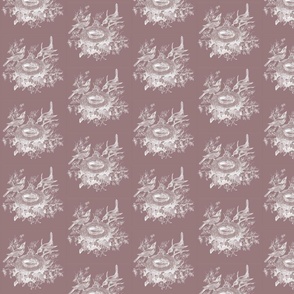 Vintage Birds in Mauve | 4" Repeat