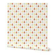 Rain drops - spring palette orange green yellow