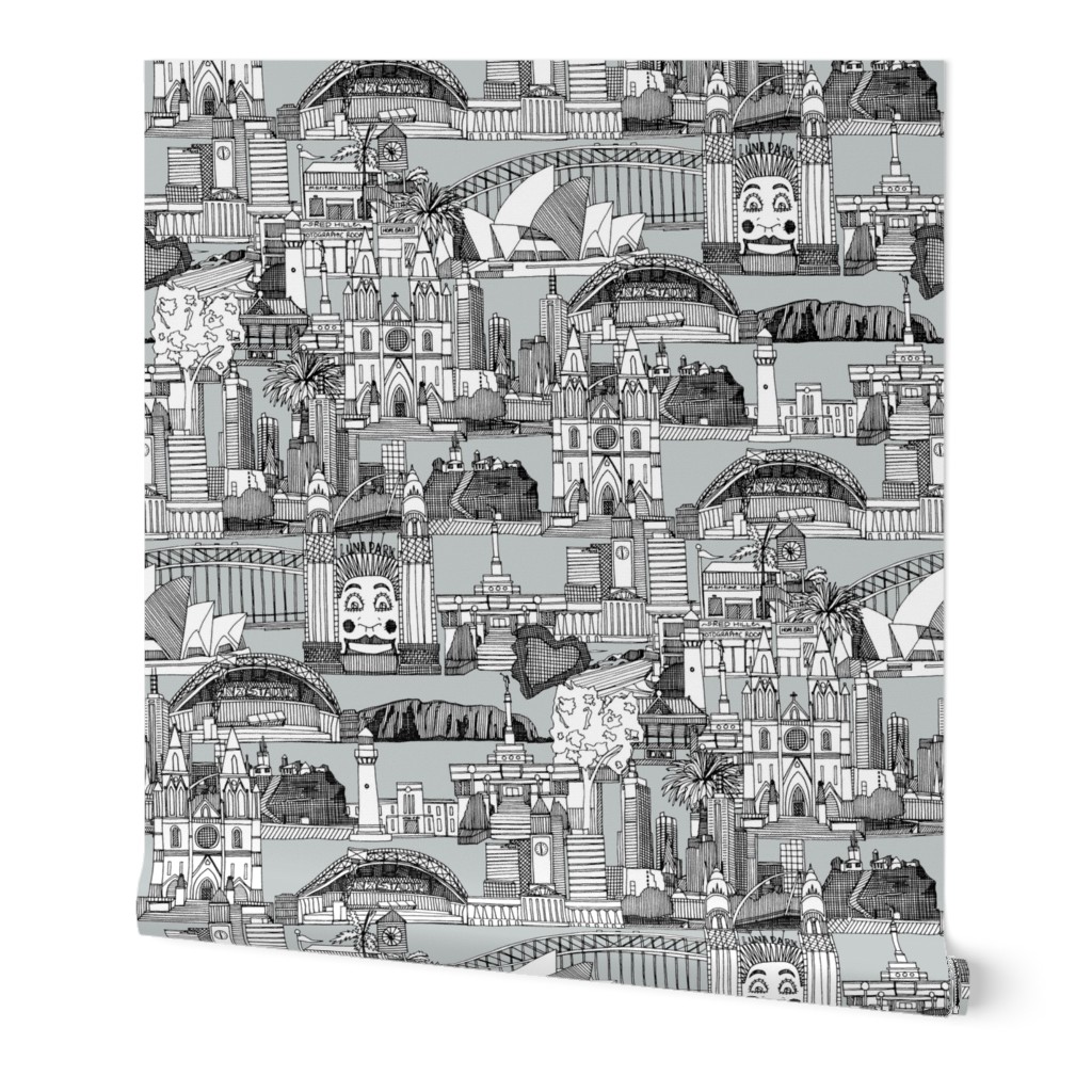 AUSTRALIA TOILE DE JOUY black white