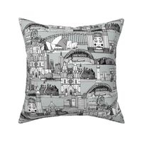 AUSTRALIA TOILE DE JOUY black white