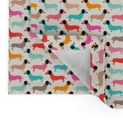 Vintage doxie sausage dogs dachshund illustration pattern girls