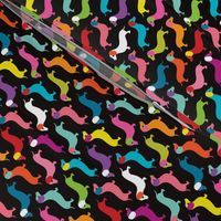 Retro dogs dachshund illustration pattern