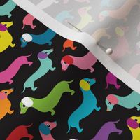 Retro dogs dachshund illustration pattern