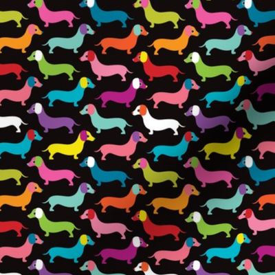 Retro dogs dachshund illustration pattern