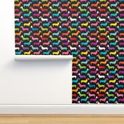 Retro dogs dachshund illustration pattern