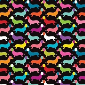 Retro dogs dachshund illustration pattern