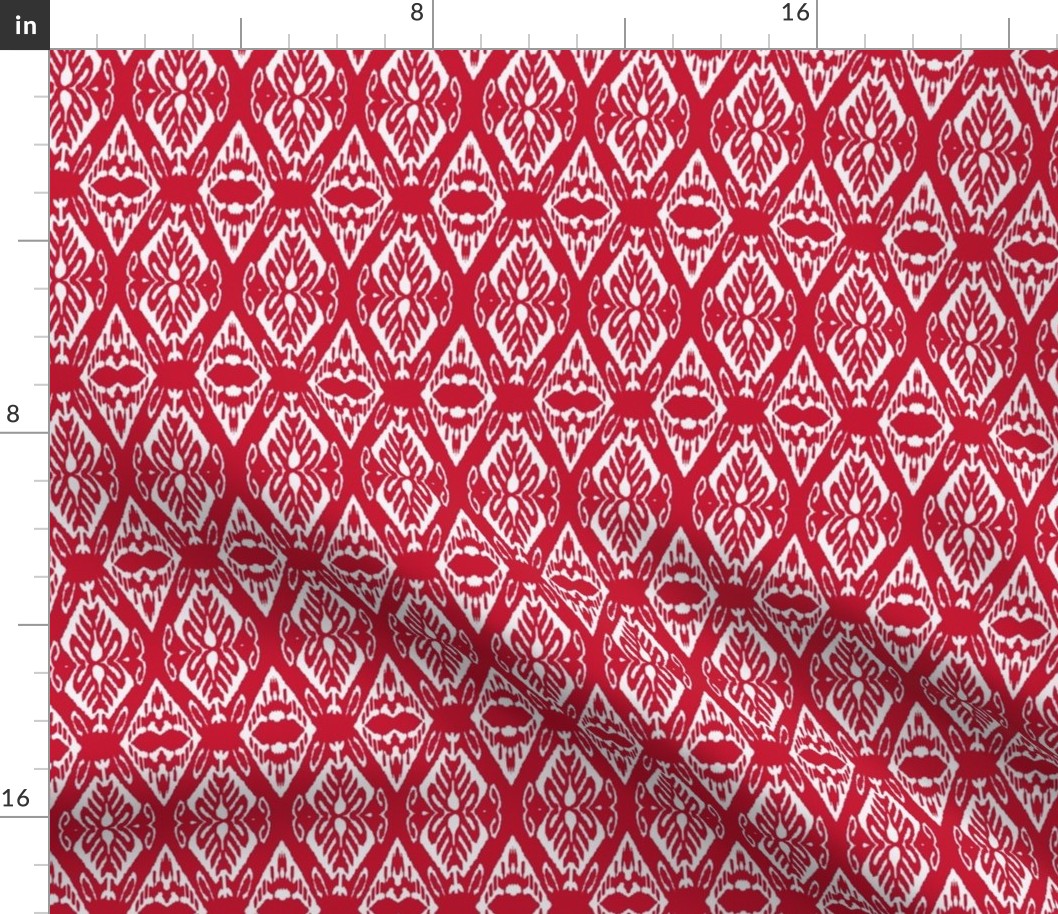 Red and White Ikat