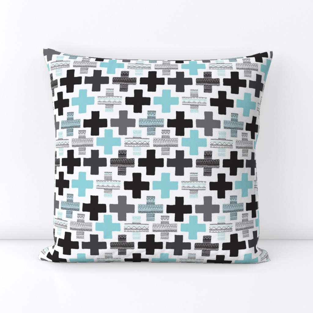 Plus plus cross geometric modern patterns