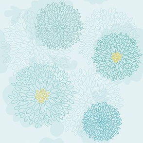 Blue flowers pattern