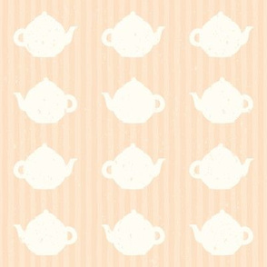 Pink teapot and stripes pattern