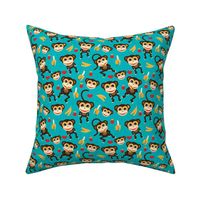 Cute baby boy nursery monkey and banana