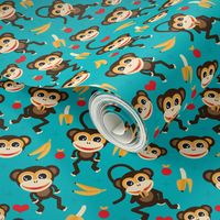 Cute baby boy nursery monkey and banana