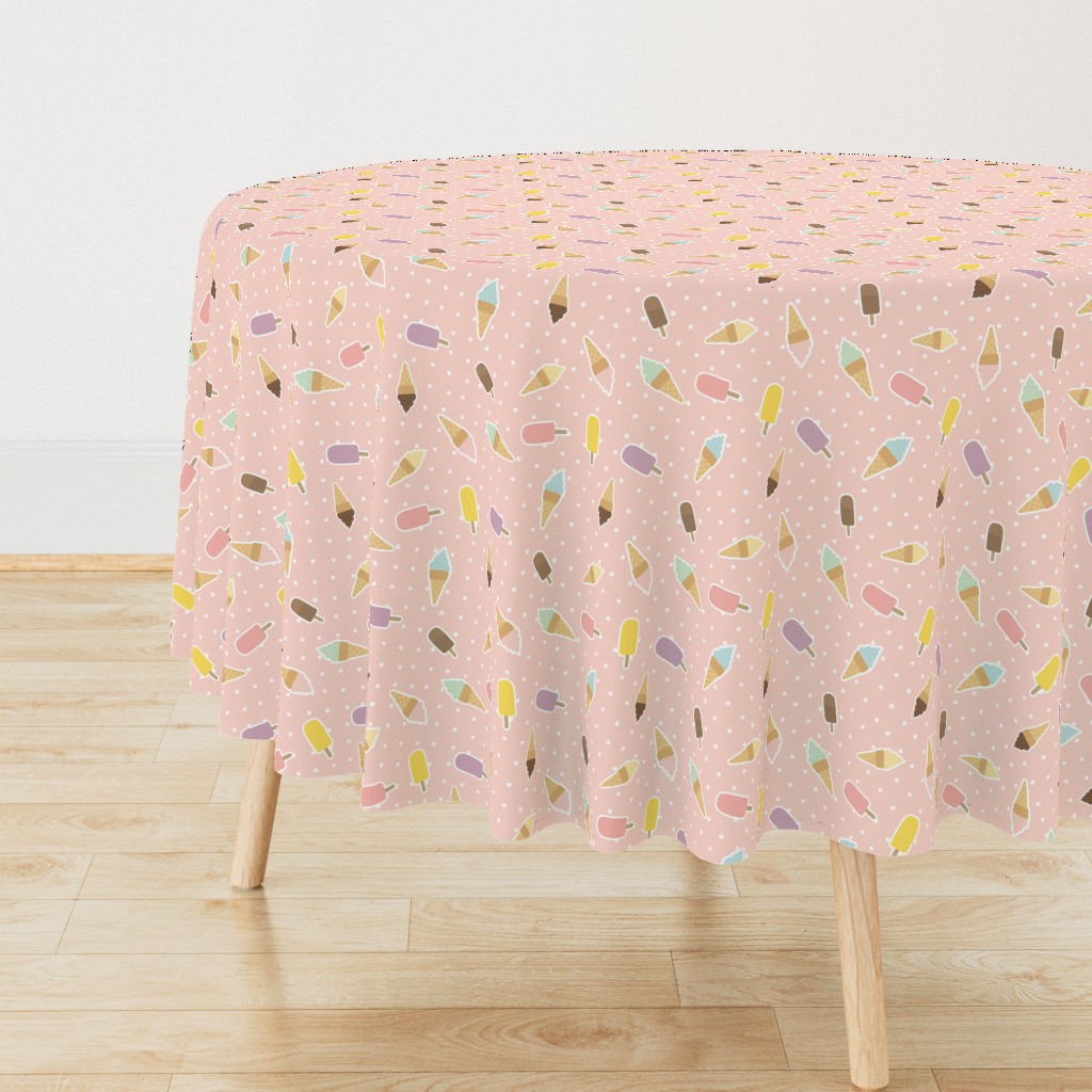 Ice cream polka dot sweet pattern