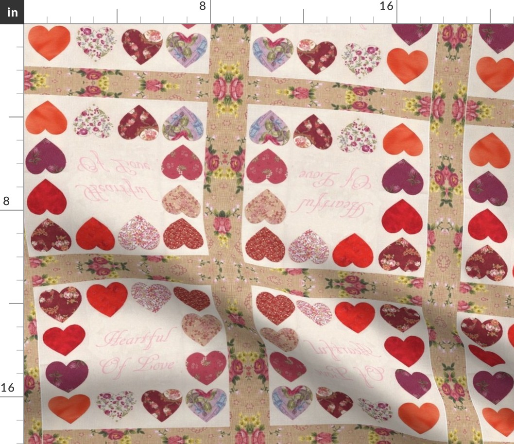 Heartful Of love Hearts Quilt Top