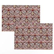 Byzantine mosaic  border - brick  - red