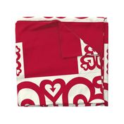 Hawaiian style Valentine cheater quilt panel plus