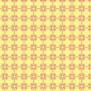 square knot yellow/pink