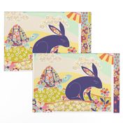 Spring Hare Cheater Quilt ( Fat Quarter)