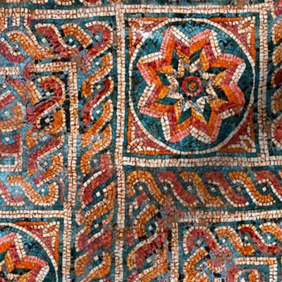 Byzantine meandering mosaic - red