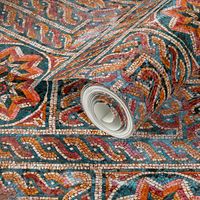 Byzantine meandering mosaic - red