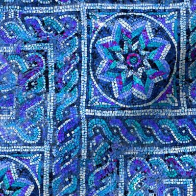 Byzantine meandering mosaic - Blue
