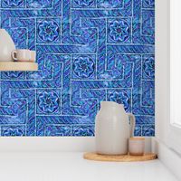 Byzantine meandering mosaic - Blue