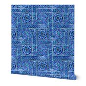 Byzantine meandering mosaic - Blue