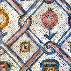 Byzantine flowers and vessels mosaic