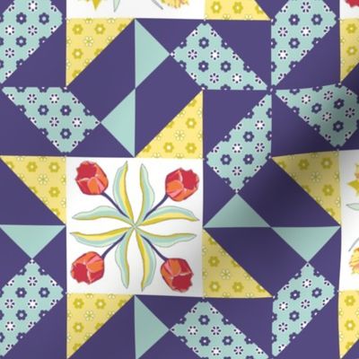 tulips_and_daffodils quilt block_AABB13