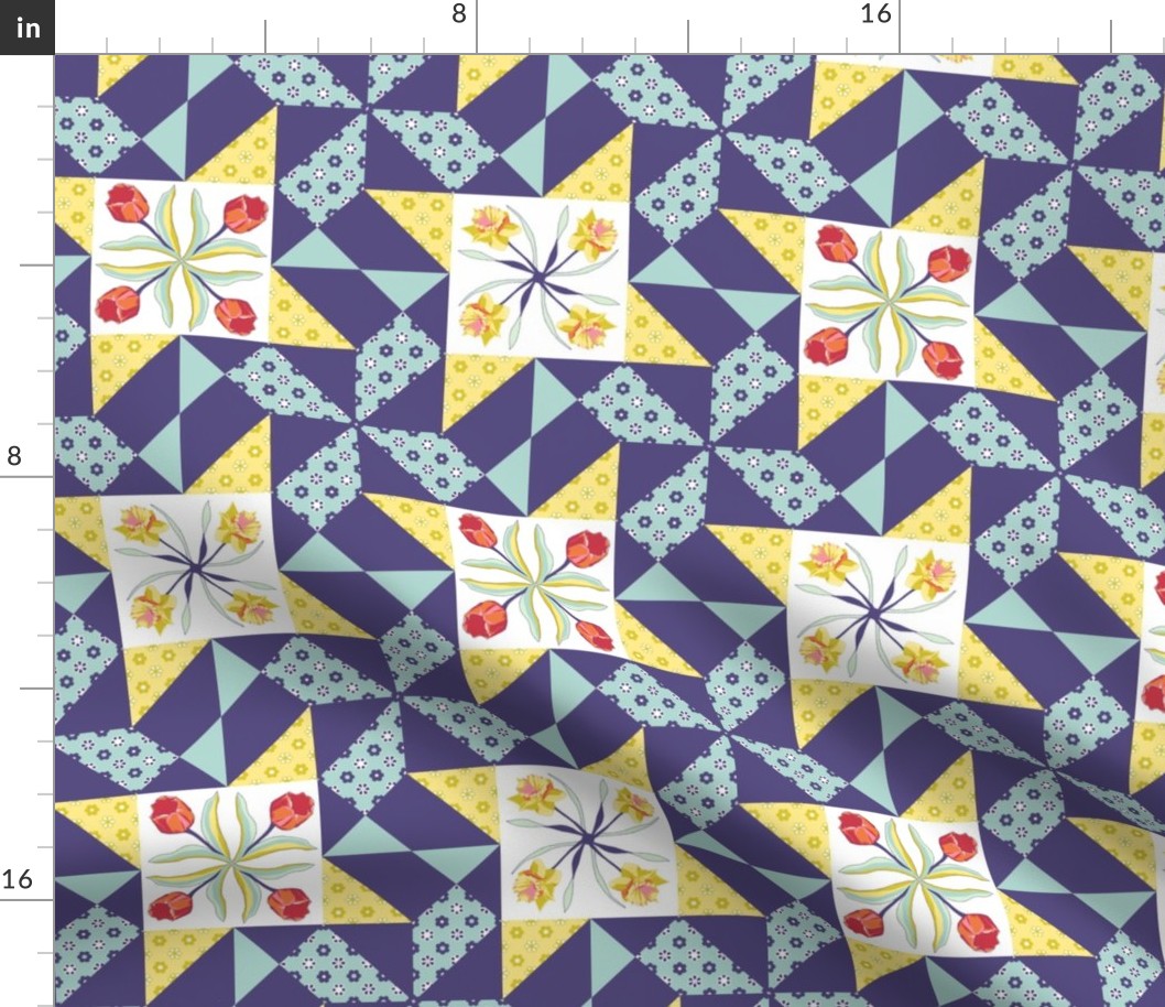 tulips_and_daffodils quilt block_AABB13