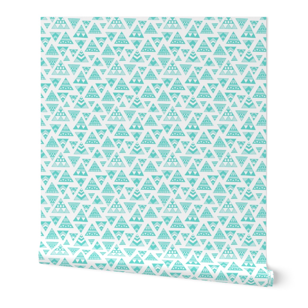 Aztec Triangles - Aqua 