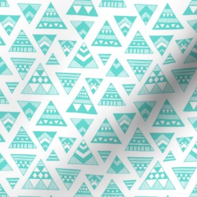 Aztec Triangles - Aqua 