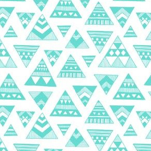 Aztec Triangles - Aqua 