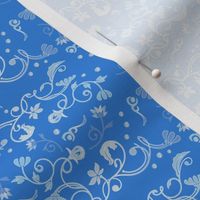 Pretty Blue Traditional Floral © Gingezel™