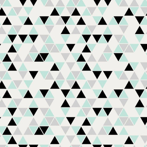 Triangles, cool mint, black and gray