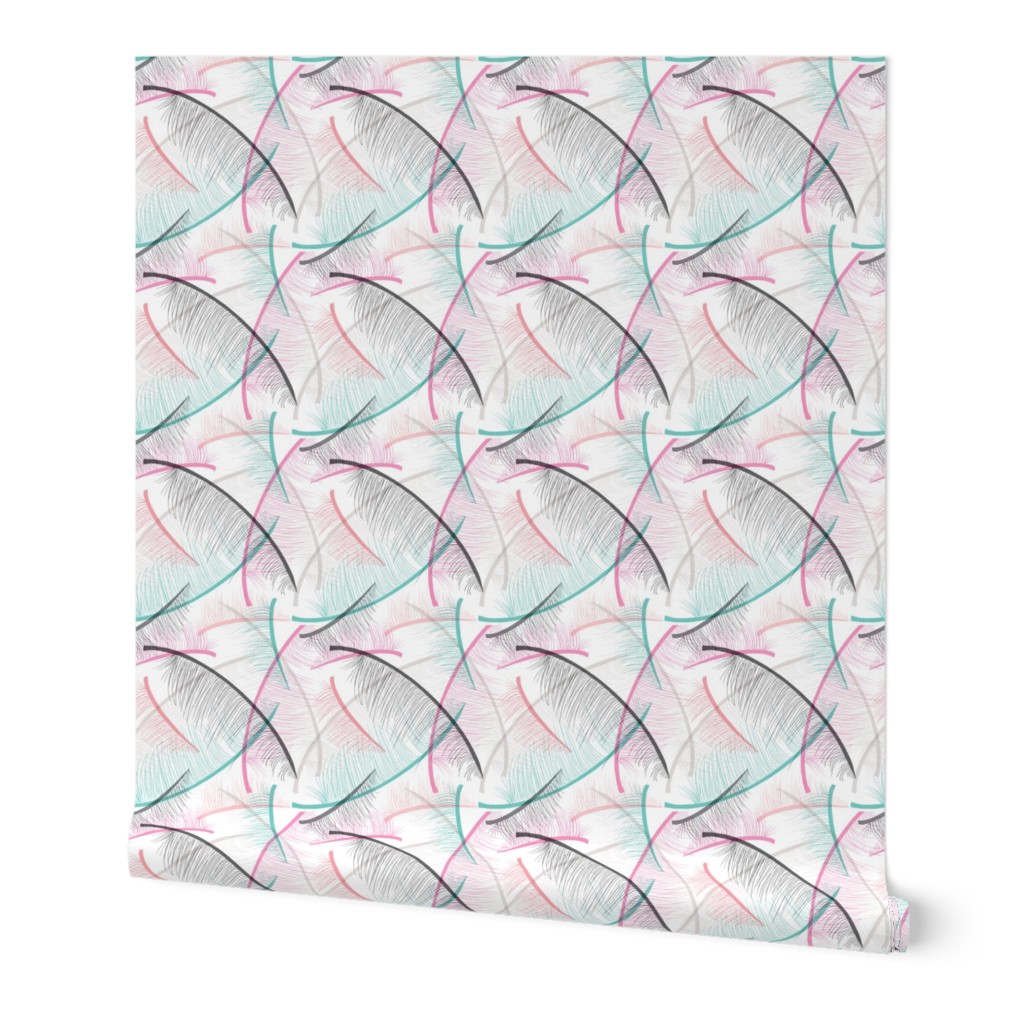 Light pastel feather illustration