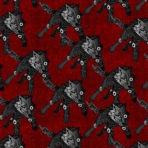 steampunk wolfpack black wolves red texture