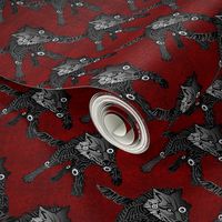 steampunk wolfpack black wolves red texture LARGE