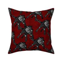 steampunk wolfpack black wolves red texture LARGE