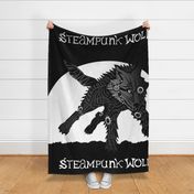 LOGO steampunk wolf BLACK WOLF 2 yards centered