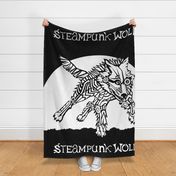 LOGO steampunk wolf WHITE WOLF 2 yards centered