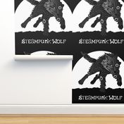 LOGO steampunk wolf BLACK WOLF 1 yard centered