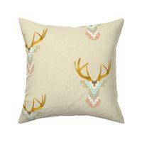 Telluride Deer in Aqua and Coral  